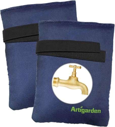 Artigarden Wasserhahnabdeckungen für den Außenbereich, für den kalten Winter, isolierter Wasserschlauch, Latzsockenschutz, Blau (2 Stück)