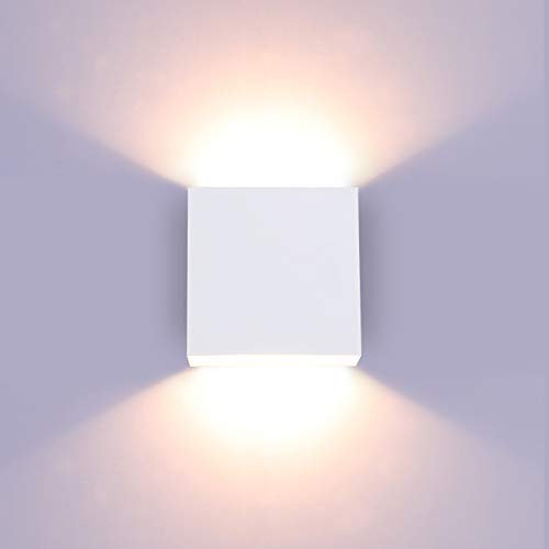 Glighone LED Wall Lights Indoor, Up Down Wall Lamp Dimmable Modern Wall Wash Lights 10W Aluminum LED Sconce Wall Lighting Fixture for Bedroom Living Room Balcony Hallway Corridor, Warm White