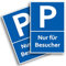 2x Schilder Nur für Besucher 20 x 30 cm aus stabiler PVC Hartschaumplatte 3mm Parkplatzschild Schild Gäste mit UV-Schutz von STROBO