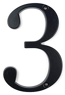 HASWARE Numero civico Segnale 4 pollici (10 cm) Numeri di porta moderni Segnaletica Targa Indirizzo di casa Numeri in lega di zinco (3, Nero)