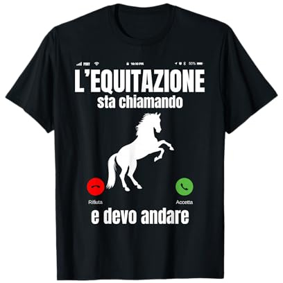 Equitazione Divertente Cavallo Chiama Maglietta