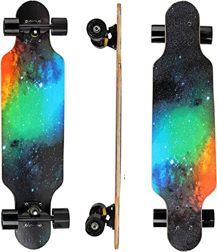 78,7 cm Longboard 7 Schichten 78,7 x 20,3 cm Skateboard Pro Complete 7Ply Maple Complete Cruiser für Cruising, Carving, Free-Style und Downhill mit T-Tool
