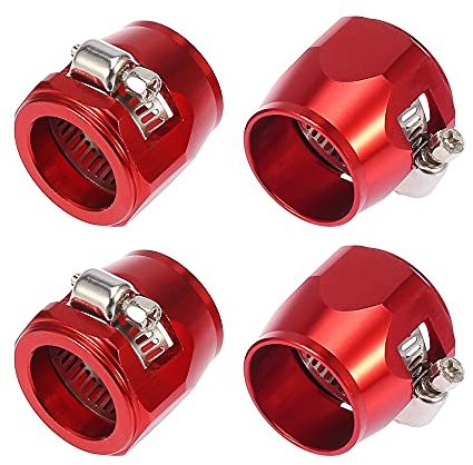 X AUTOHAUX 4 x AN12 Sechskant-Schlauch-Endstück-Adapter, Rot