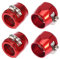 X AUTOHAUX 4 x AN12 Sechskant-Schlauch-Endstück-Adapter, Rot