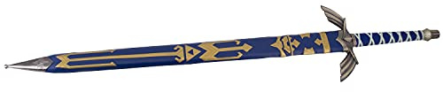 THIRD Replik Schwert S5003 Legend of Zelda Modell, inoffizielles Modell, mit einer Gesamtgröße von 126,7 cm, Stahlklinge mit Gravur und Scheide in blauem Kunstleder mit goldenen Akzenten ausgekleidet