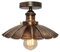 LEDSone Industrielle Vintage-Deckenbeleuchtung mit halbbündiger Montage, Deckenlampe in Metallschirmform, Downlight mit verschiedenen Lampenschirmen, E27-Sockel (Gebürstetes Kupfer-1)