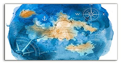 Coloray Acryl Bild Acrylglas 140x70cm Wandbilder Kunststoff Wohnzimmer Schlafbereich Deko Bild - Vintage Retro-Karte