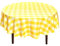 Hiasan Karierte runde Tischdecke, 114 cm, wasserdicht und knitterarm, waschbar, Stoff, Frühlingstischtuch für Esszimmer, Party, Outdoor, Picknick, Gelb und Weiß
