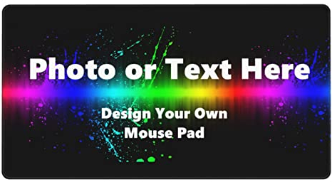 Tapis De Souris Personnalisé, Personnalisées Tapis de Souris Photo Texte, Design Votre Propre Tapis De Souris Personnalisé Tapis, Tapis de Souris Gamer pour PC avec Base en Caoutchouc Anti-Glissant