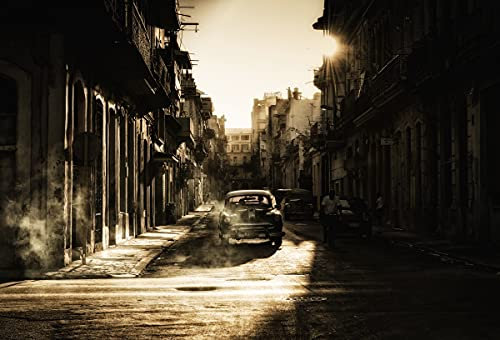 VLIES Fototapete-OLDTIMER-(PF6192)-350x260 cm-Havanna Kuba Classic Car Auto Vintage Retro Dekor XXL Wandbild Wandtattoo Poster Moderne Tapete