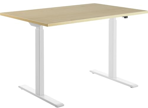 TOPSTAR | Schreibtisch | elektrisch höhenverstellbar | gerade | BxT 1200 x 800 mm | Ahorn/weiß