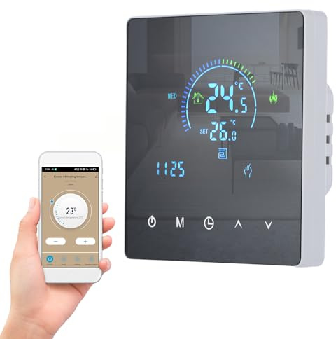 Irishom WLAN-Thermostat für elektrische Heizung, intelligenter Thermostat, wöchentlich programmierbar, LCD-Display, App-Steuerung, Sprachsteuerung, kompatibel mit Google Home/Alexa