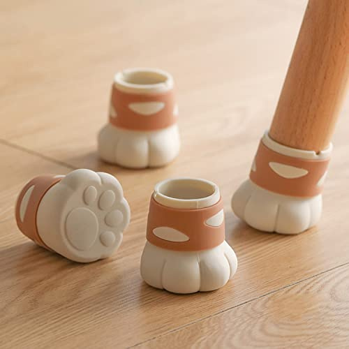 Protectores de Patas de Silla con Forma de Pata de Gato para Pisos de Madera y pies de Muebles, Tapas de Silicona para Patas de Silla para Evitar rayones en el Piso y Reducir el Ruido