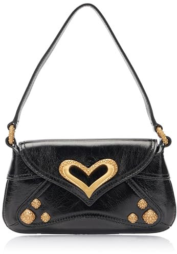 Pinko 520 Shoulder Baby Naplack Vintage, Damentasche, Einheitsgröße, Z99m_black Limousine-chocolate Gold, Einheitsgröße