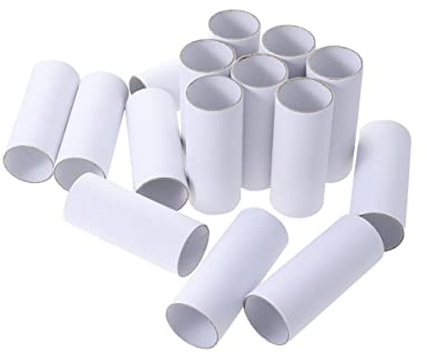 SEWACC 15 Stück Handgeschöpftes Pappröhren Robuste Weiße Kartonröhren Leere Toilettenpapierrollen für DIY-Bastelprojekte, 10X4cm