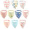 BEBOAN 10 Stück Dreieckstuch Baby, Super Saugfähig Baumwolle Halstuch Baby, Unisex Baby Lätzchen mit Druckknopfen, Baby Halstücher Spucktuch Sabberlätzchen für Kleinkinder Jungen Mädchen