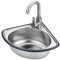 Waschbecken Wandmontage, Eckwaschbecken,bathroom Sink, Mit Abtropfeinheit Und Wasserhahn, Spülkantenschutz, Für Zimmer, Garage, Keller, Außen- Und Innenbereich ( Color : Package three , Size : 34*34*1