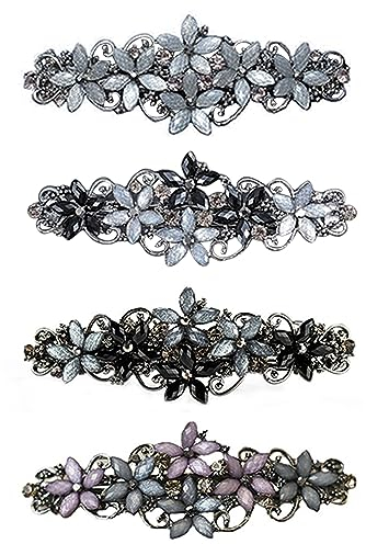 Tucireat Haarspange Damen 4 Stück Braut Haarnadeln Vintage Haarspange Französische Haarspangen Metall Haarnadeln Blume Haarspangen Damen Vintage Zopfspangen Damen