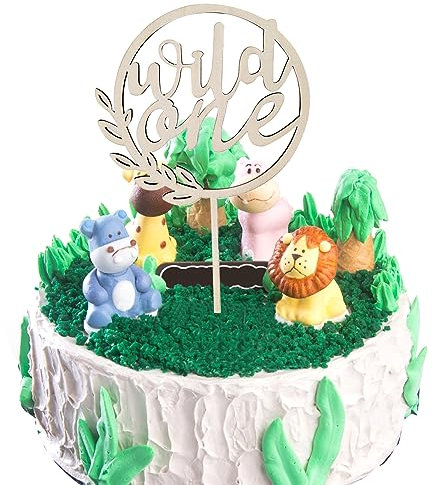 GoldRock Wild One Cake Topper 1. Geburtstag Holz, Wild One Geburtstag Deko 1 Jahr, Tortendeko 1. Geburtstag,Kuchendeko 1. Geburtstag Geschenke,Deko 1. Geburtstag Junge Mädchen,1 Geburtstag Junge Deko