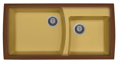 Lavello cucina in composito Plados HR0992 due vasche 99x50cm (Terra di Francia)