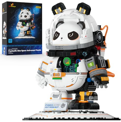 JMBricklayer Animal Weltraum-Panda-Astronauten-Bausets 70005, Space Pandabär-Ausstellungsmodelle, Weltraum-Spielzeugsets für Erwachsene, Kinder, Jungen, Mädchen ab 8+, Ideale Geschenkidee (829 Teile)