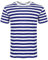 Men Women's Striped T-Shirt Unisex Crew Neck Short Sleeve Stripes T-Shirt Cotton Top Round Neck Kids Casual Crewneck Summer Wears White/Blue X-Large