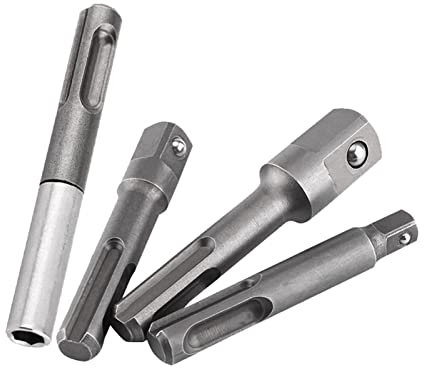 HWGING 1 8 a 1 4 Adaptador Hexagonal 10 × 7 × 2 Más Vástago a 1 4 Adaptador de Zócalo Hexagonal y 1 4 3 8 1 2 Conector de Extensión de Broca Juego de Zócalos Estriados Powerbuilt