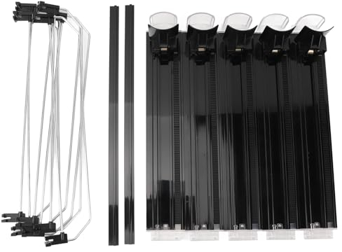 AONYAYBM 5-teiliger Getränke-Organizer für Kühlschrank, Automatischer Pusher Glide, Selbstschiebender Getränkedosenspender, Verstellbarer Bierdosen-Wasserflaschen-Getränkespender,(Schwarz)