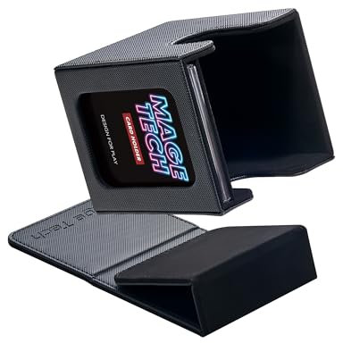 Mage Tech Commander Deck Box Lite - Expositor de tarjetas con mini tarjetero a presión y cubierta extraíble, se adapta a más de 100 tarjetas de una sola manga, ideal para MTG, PTCG, OPCG, SWU y más