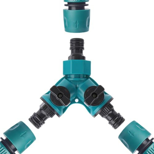 Jeanny Splitter per tubo da giardino, connettore per tubo flessibile a 2 vie, adattatore per tubi dell'acqua, adattatore per deviatore dell'acqua, per connettore del tubo, irrigazione da giardino e