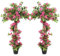 momoplant Artificial Bougainvillea Trees 160cm/5.2FT Faux Blooming Plant in Cement Pot Pink Large Outdoor Garden Decorative Tree with Flowers for Front Porch Home House Office(2 PCS)