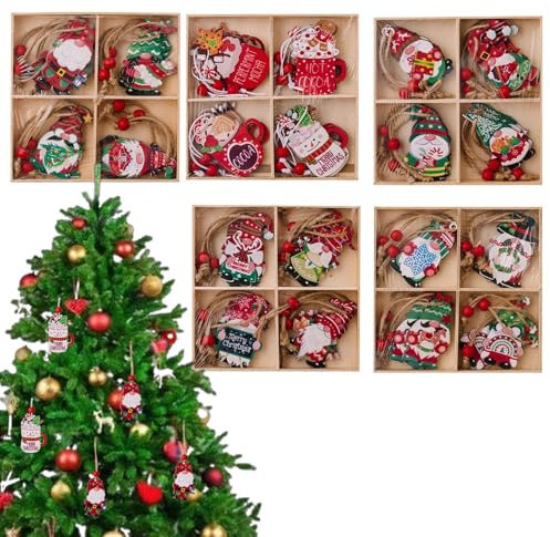 Weihnachtsschmuck Baumschmuck Weihnachten Wichtel Ornamente Hängende Weihnachtsschmuck Weihnachtsmann Anhänger Ornamente Christbaumschmuck Festliche Holzornamente Rustikale Hol