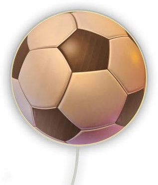 Kinderzimmer Wandlampe Fußball, rund, flach mit Schalter, Ø 25cm