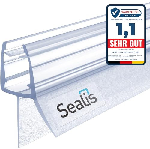 60cm Sealis Ersatz Duschdichtung - Dichtung für 5mm/ 6mm/ 7mm/ 8mm Glasdicke Duschkabine Wasserabweiser Duschdichtung Schwallschutz Dichtkeder - Transparent