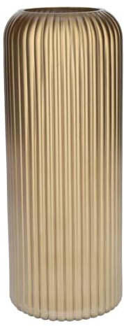INNA-GLAS Dekovase ALBURGIS mit Rillen, Glas, Gold-metallic, 25cm, Ø10cm | Blumenvase