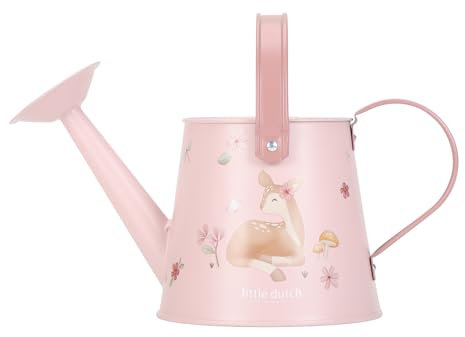 Little Dutch Gießkanne für Kinder Kindergießkanne Blech REH- Fairy Garden rosa