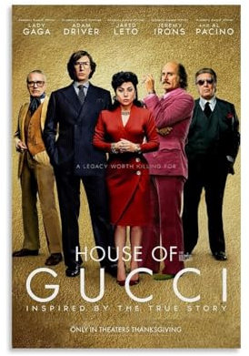 HUEAEHAHE House of Gucci 2021 Poster Leinwand Deko Poster für Zimmer Aesthetic Print Wanddeko ohne Rahmen (40x60cm)