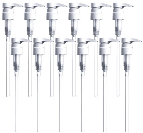 Universal Pump Dispenser Pack of 12, 28/410 Pump Heads for Shampoo, Conditioner & Lotion Bottles – Fits 500ml, 750ml, 1000ml (1 Litre) Refill Bottles – Durable & Leak-Resistant Design