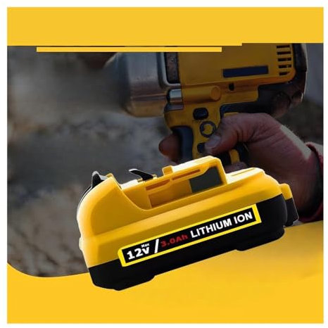 Batterie lithium-ion 18 V/20 V max. 3000 mAh-12000 mAh de remplacement, compatible avec les outils sans fil Dewalt DCB200, DCB101, DCB115, DCB180, DCB181 et DCB203.(12V DW 3AH-1)