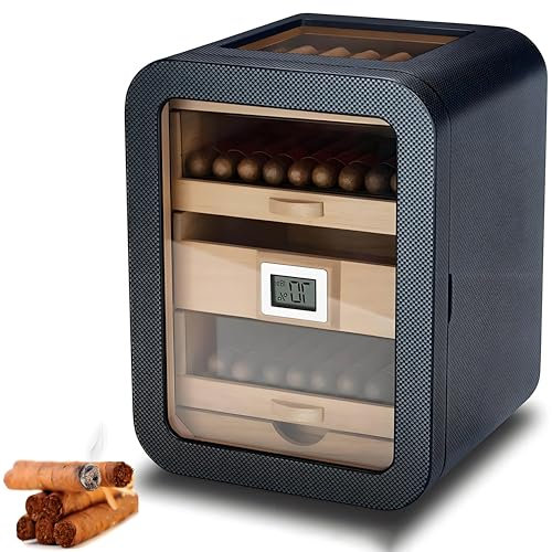 Zigarren-Humidor-Schrank, Elektrische Zigarren-Humidore mit digitalem Hygrometer, Elektrischer Humidor mit 110 Kapazität, Schrank-Humidor für Männer,A