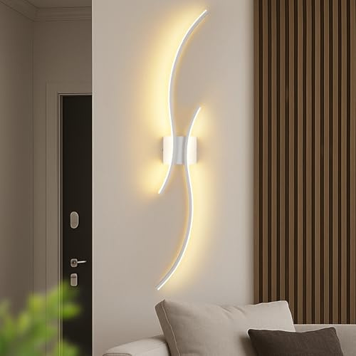Homefire LED Wandleuchte Innen 100cm - 14W Wandlampe Weiß Flurlampe Wand | Modern Design 3000K Warmweiß Minimalistische Wandbeleuchtung für Schlafzimmer Wohnzimmer Küche Treppenhaus Flur