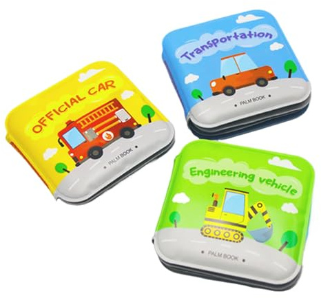 Wasserdichtes Badbuch Für Kinder - Transport Thematische Schwimmende Bücher, Farbenfrohe Lernspielzeug Set | Lustige Quietschige Wanne Leseaktivität, Lehrreiches Badewanne Spielzeugbündel Für Kleinkin