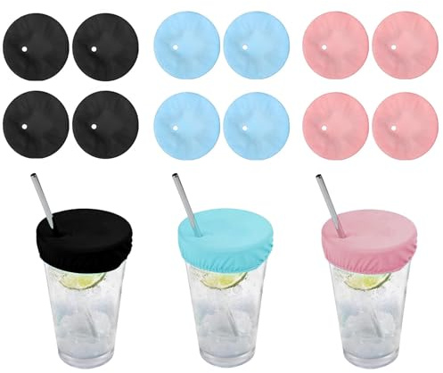 12 Stück Getränkeschutzdeckel Party, Getränkeschutz Sicherheits Schutz vor Ko Tropfen, Insekten und Schmutz wiederverwendbar für Cocktails & Alkohol, Frauen Party Zubehör
