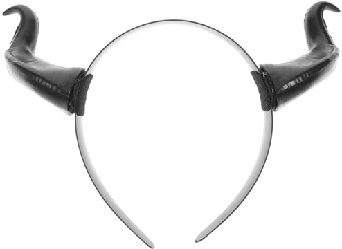 KITCHENKARATLY Ox Horn Stirnband Kunststoff Hörner Kopfschmuck Karneval Festival Haarreif Kostüm Party Unisex Zubehör