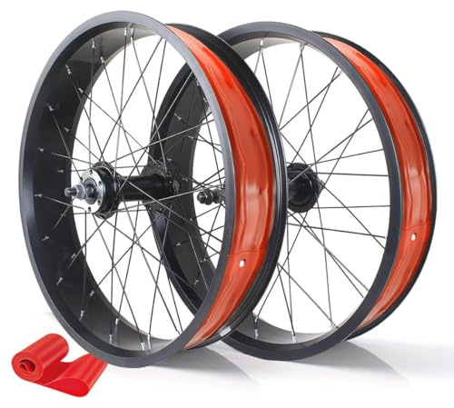 Laufradsatz 20/24/26X4,0-4,9'' Fatbike-Radsatz E-Bike-Strandräder Vorder- Und Hinterrad Felge Aus Aluminiumlegierung 36H Scheibenbremse 135 Mm/195 Mm for 7-12er-Kassette(Front Rear,20)