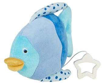 Sterntaler Spieluhr M Fisch, Kinder- und Babyspielzeug, samtig weicher Stoff, herausnehmbares Spielwerk, Sternengriff, Melodie: –, 21×18×5,5 cm, himmelblau