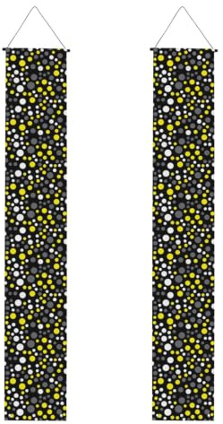 Giallo Bianco Nero a pois, Decorazioni per feste di laurea - Striscione da appendere al portico, bandiera di benvenuto per esterni e interni
