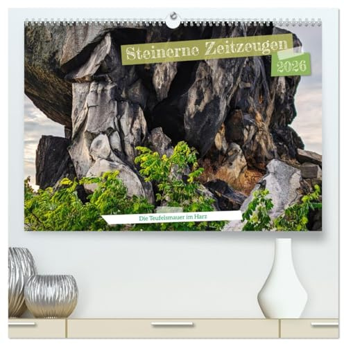 Steinerne Zeitzeugen (hochwertiger Premium Wandkalender 2026 DIN A2 quer), Kunstdruck in Hochglanz: Fotos der Teuerfelsmauer im Harz (CALVENDO Natur)