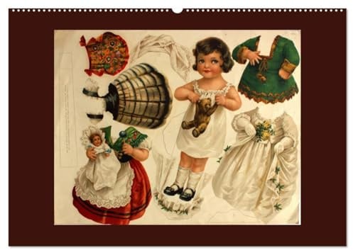 Alte europäische Ankleidepuppen aus Papier (Wandkalender 2026 DIN A2 quer), CALVENDO Monatskalender: Charmante alte Bögen mit Anziehpuppen zum Anschauen oder Ausschneiden (CALVENDO Kunst)