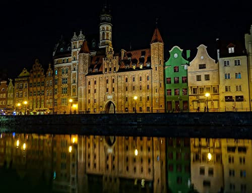 HANSEPUZZLE 13814 - Danzig Puzzle 1000 Teile | Reisen Puzzle mit hochwertiger Puzzle Aufbewahrung: Kartonbox und Wieder verschließbarem Beutel | Puzzle-Maße: 60 x 46 cm